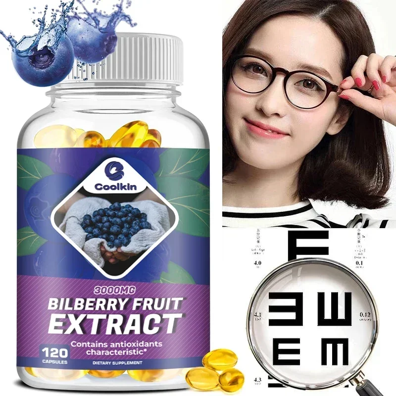 Bilberry Extract 3000 Mg - Contains Antioxidant Properties To Promote Healthy Vision and Protect Eyes