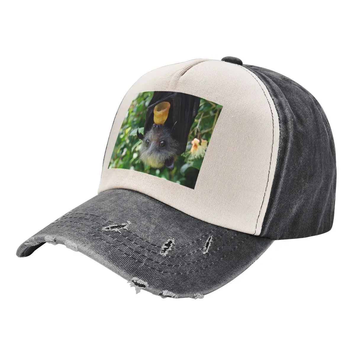 Batzilla - Rescued flying fox bat in tree with pacifier Baseball Cap sun hat fashionable Golf Hat Man Men Golf Wear Women's