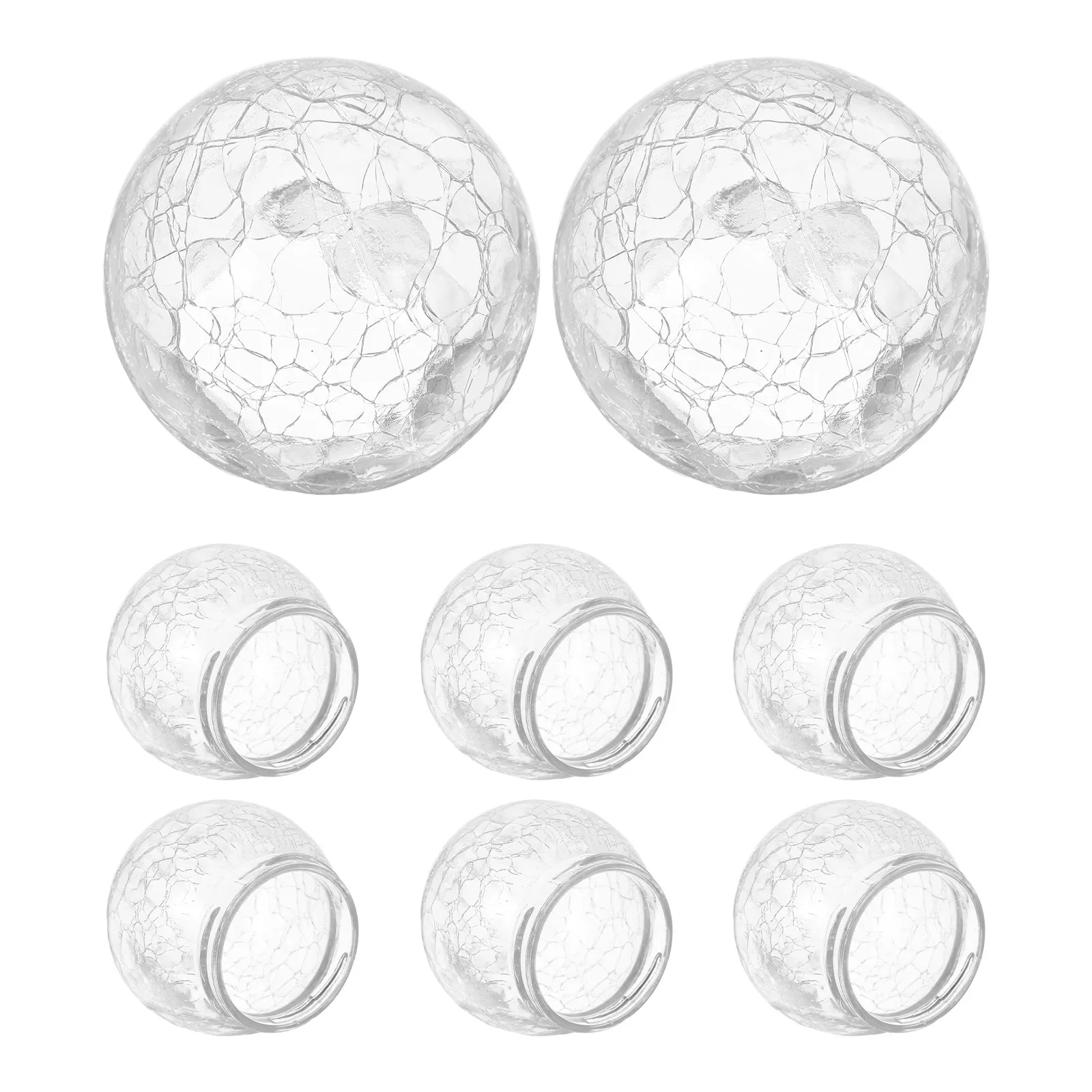 

8 шт. Стеклянные плафоны для уличных светильников с эффектом кракле, прозрачные сменные крышки диаметром 8 см для ванных комнат, потолочных светильников, парков