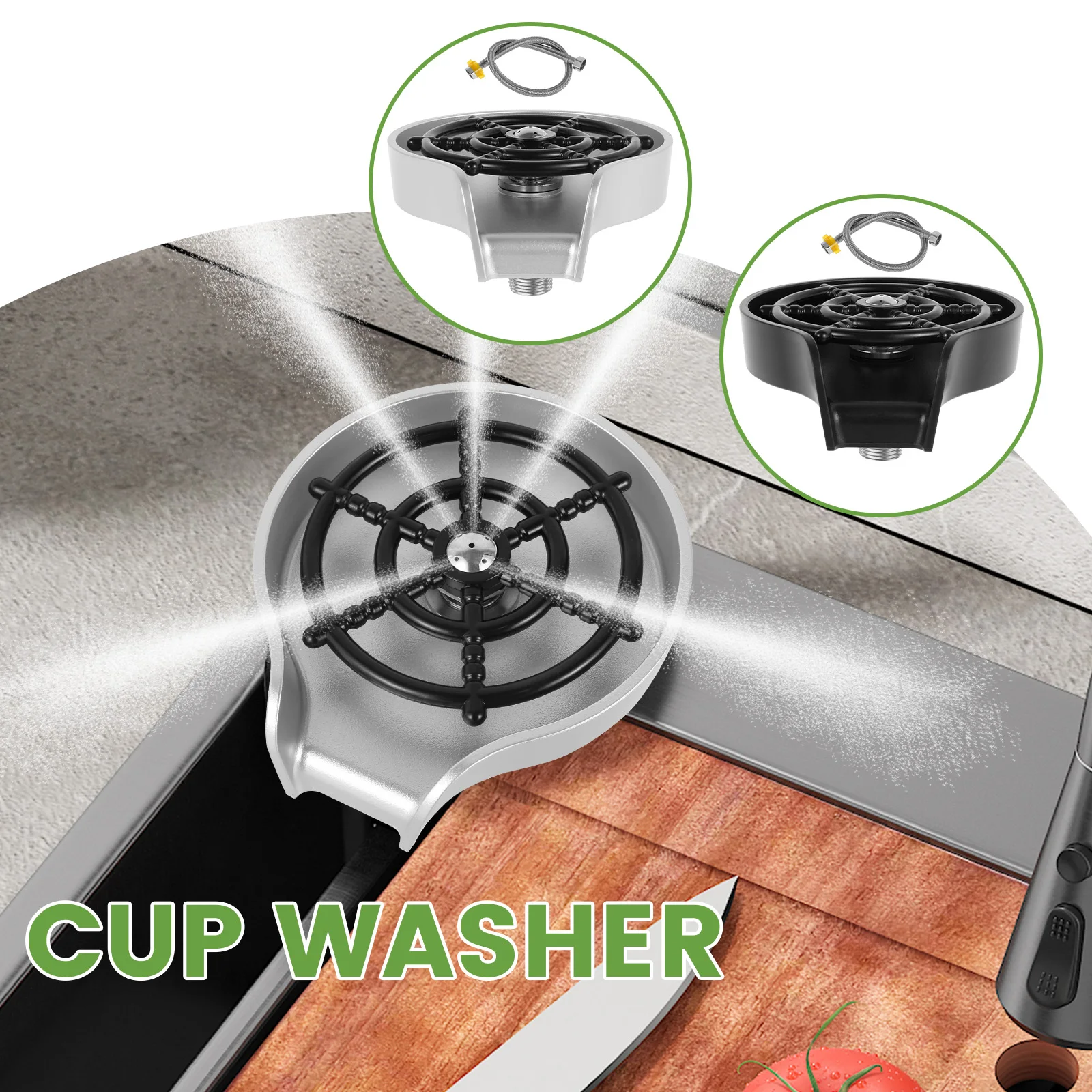 Automatic Cup Washer High Pressure Glass Coffee Pitcher Rinser Bottle Cleaner for Bar Kitchen Sink Glasses Tea Cup Washing Tools