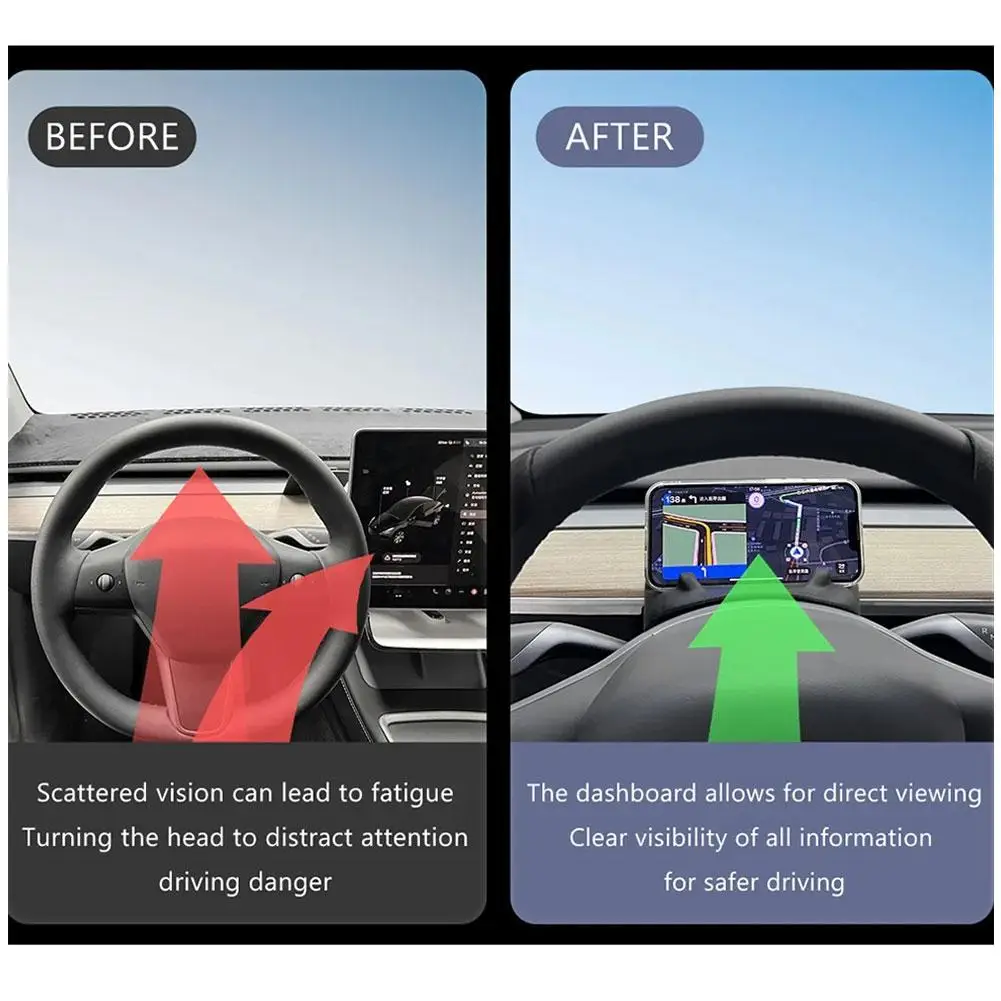 Tasca Stow per Tesla MODEL Y 2024 scatola portaoggetti anteriore per volante supporto per telefono scatola per occhiali accessori per interni Auto