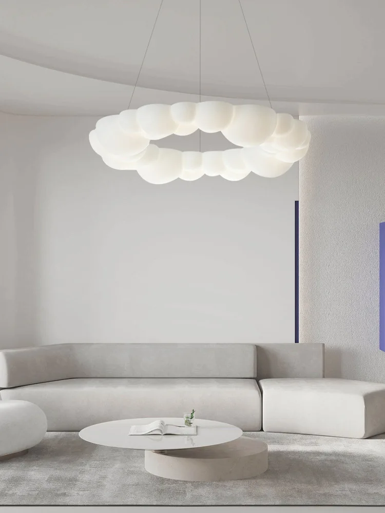 Imagem -04 - Nordic Led Cloud Chandelier para Quarto de Crianças Lustre de Teto Moderno Sala de Estar Decoração do Restaurante Arte Branco Acrílico Pendurado Lâmpada