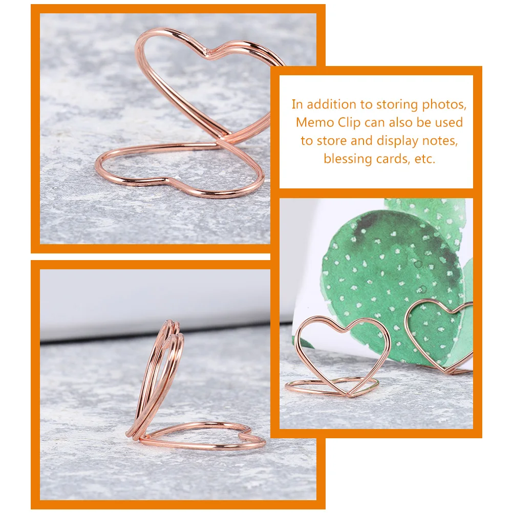 

32Pcs Heart Shaped Metal Table Number Holders Creative Memo Clips Photo Display Blessing Cards Organizer Wedding Centerpieces