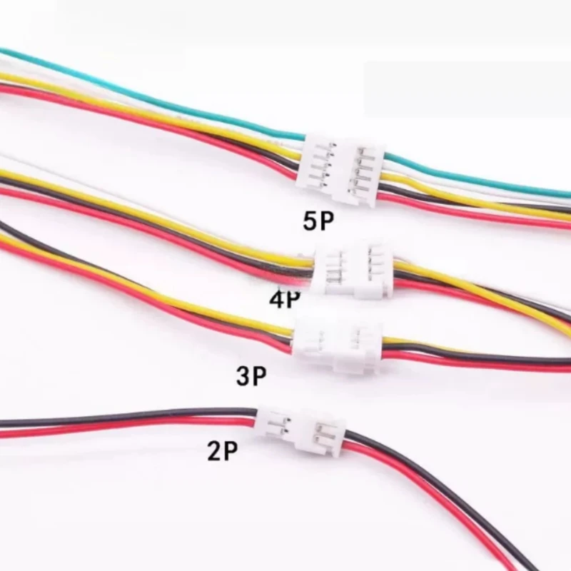 10Pairs JST 1.25mm Connector Pitch 1.25mm Male Plug Female Jack Socket 2P 3P 4P 5P 6 Pin Connector with Wire Cable 28AWG 10CM