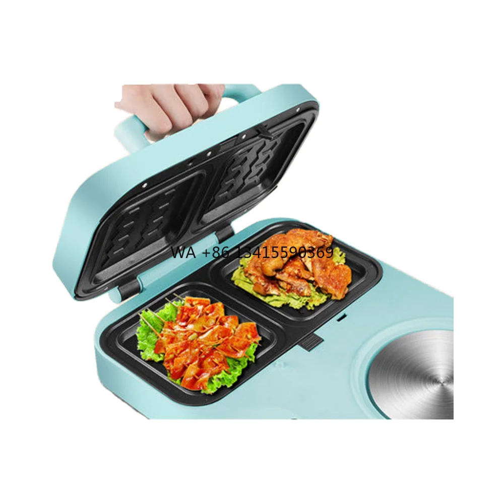 

3-in-1 Multifunctional Breakfast Sandwich Maker Electric Toaster Oven for and Hotel Use for Coffee Sandwiches Cake