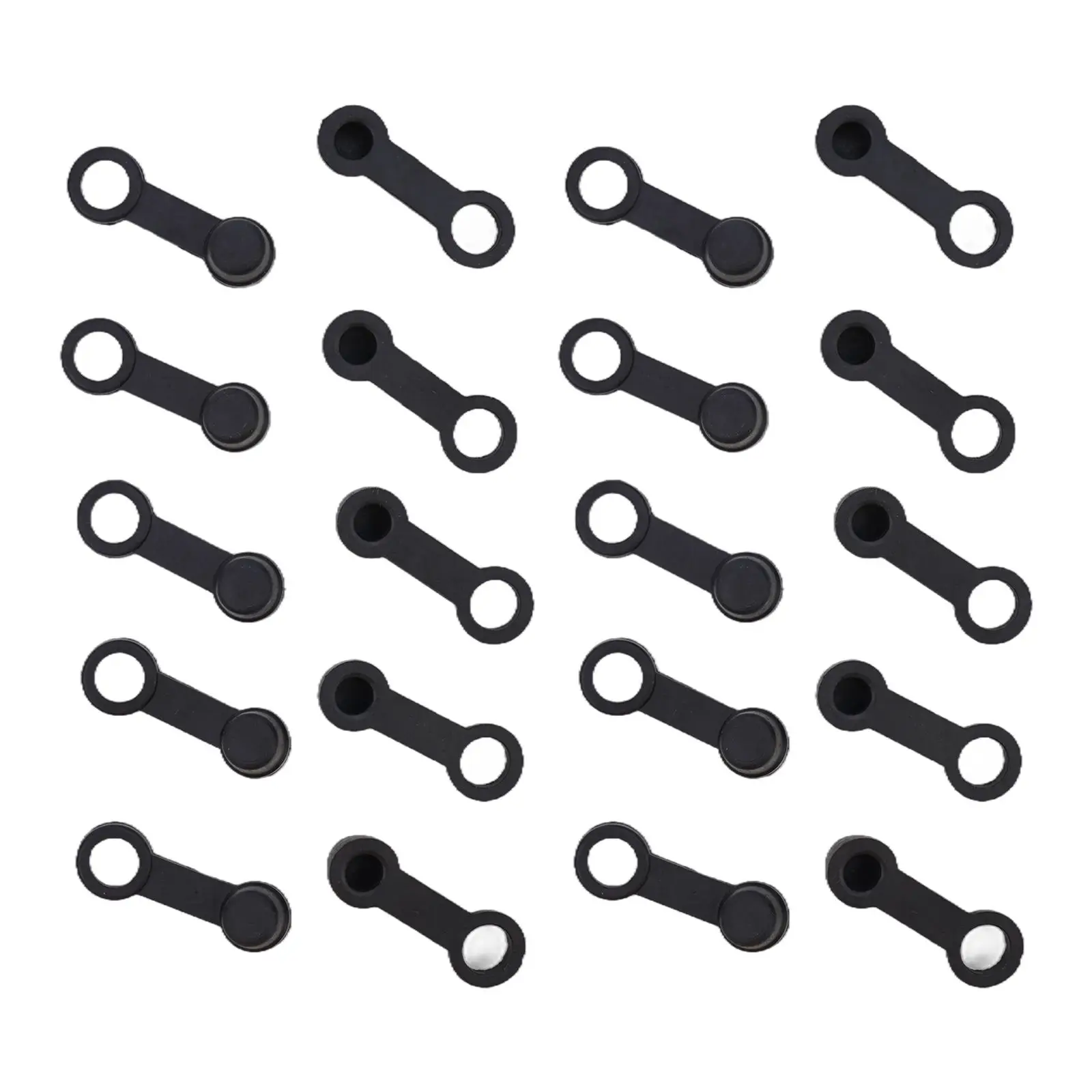 20/30/40 Pack Black Rubber Brake Bleeder Screw Cap Covers Dust Protectors With Tether For M6 M8 Grease Zerks On Cars Motorcycles