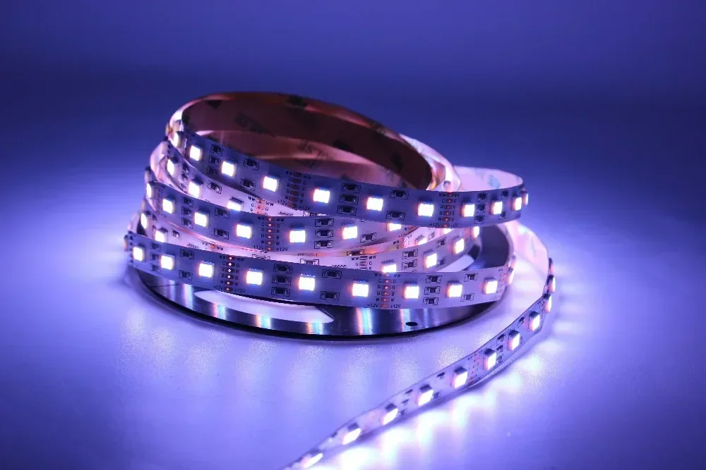 LED Strip 5050 RGB+CCT RGBCCT RGBWW 60LEDs 84LEDs 96LEDs 112LEDs 12V 24V 5in1 Chips LED CW+RGB+WW Flexible Strip Tape Light COB