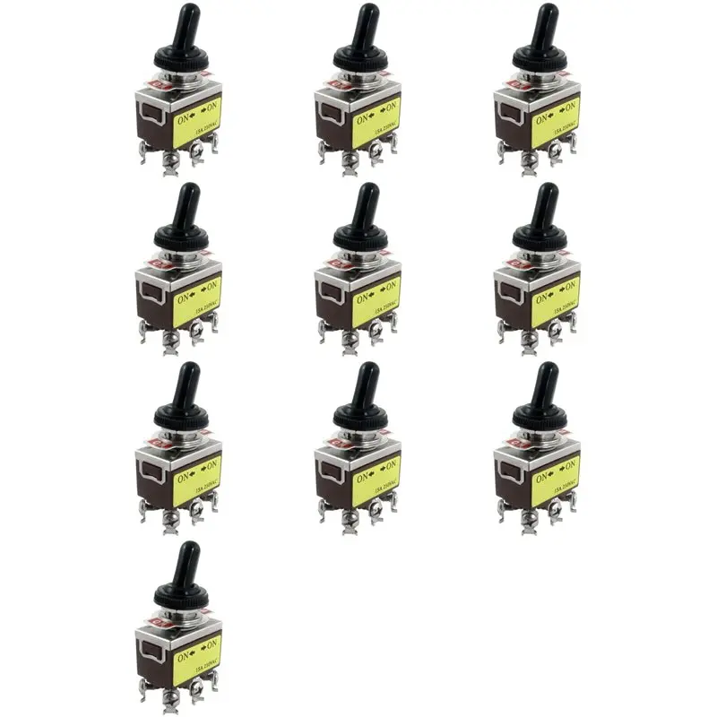 

A04G-10X AC 250V 15A On/On 2 Position DPDT Toggle Switch With Waterproof Boot