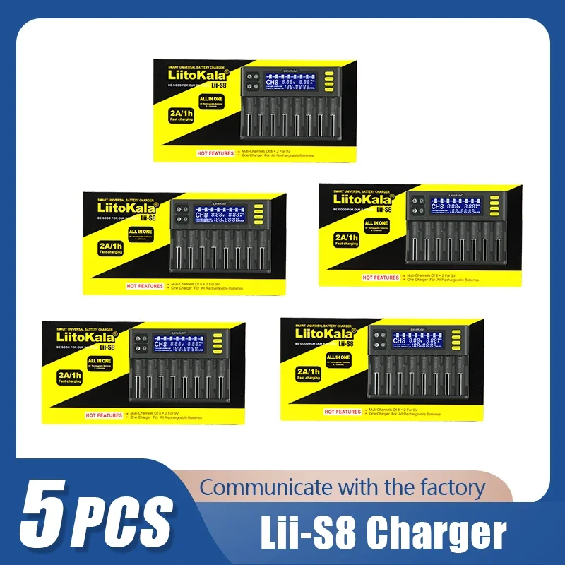 5pcs/lot LiitoKala Lii-500 Lii-600 Lii-M4  Lii-PD4 Lii-PD2 18650 Battery smart Charger For 26650/18350/16340/18500/AA/AAA 3.7V