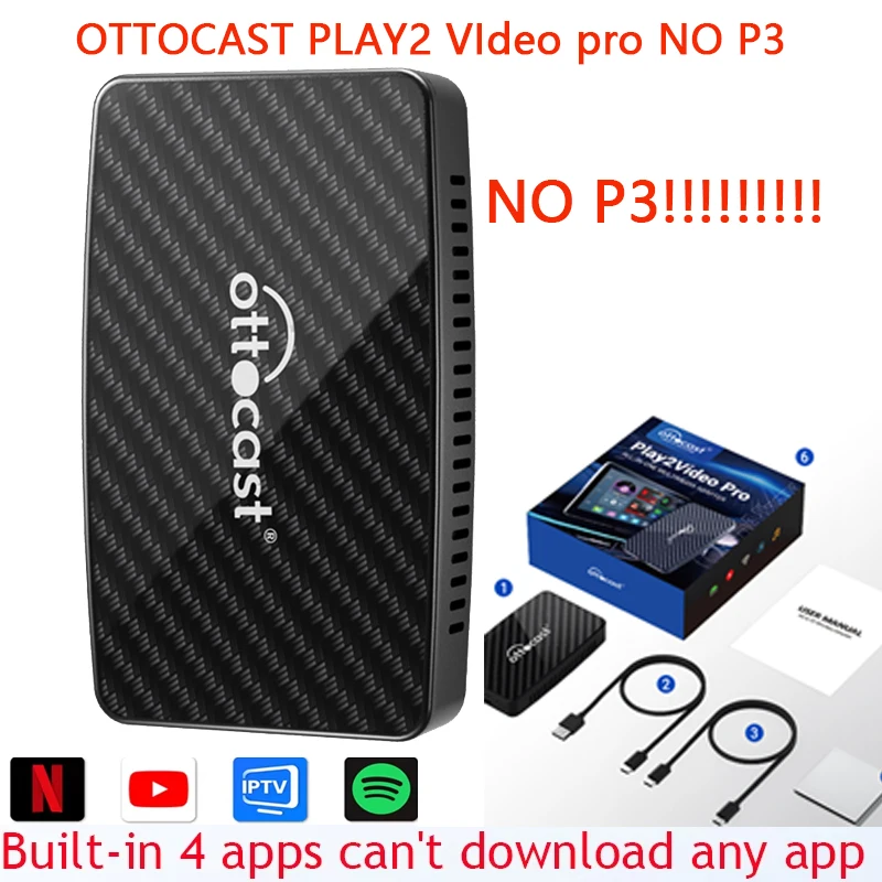 Ottocast P3 AI Box Draadloze CarPlay Android Auto Adapter HDMI Multimedia Video Converter TV Stick Game Box voor Netflix - afbeelding 1