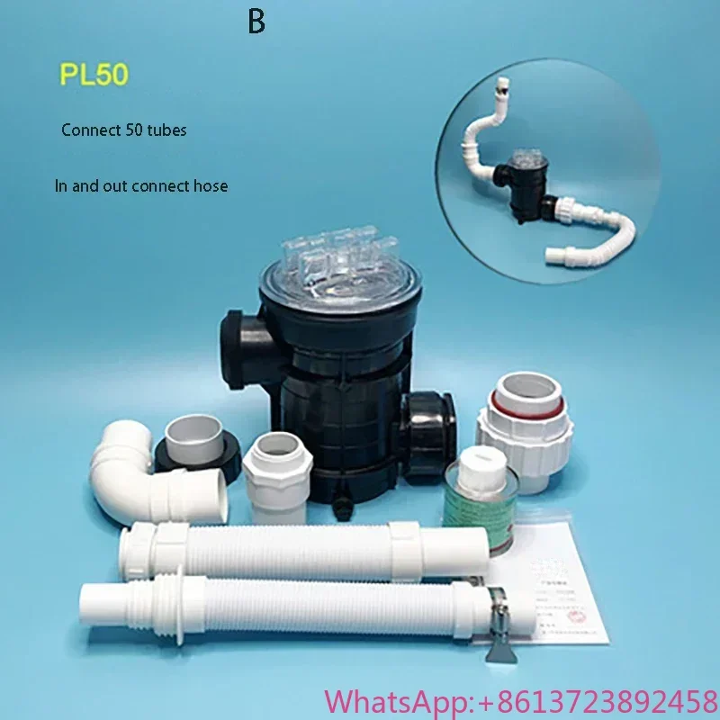 

Hair filter Drainage anti-blocking filter Water pump prefilter Anti-blocking filter connection pipe for Barber shop bath pool