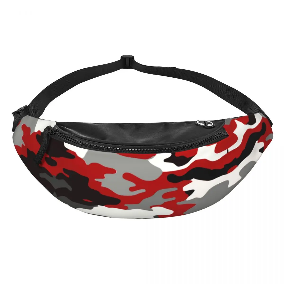 Op Maat Gemaakte Rode Camo Fanny Pack Voor Vrouwen Mode Leger Militaire Camouflage Crossbody Heuptas Reizen Wandelen Telefoon Geld Zakje