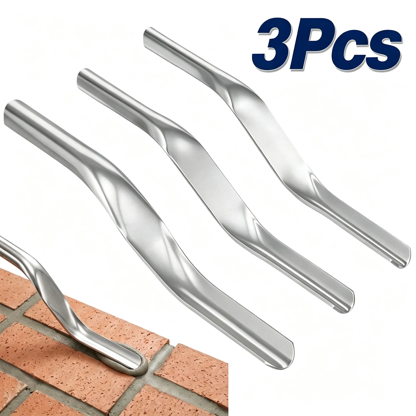Tuck Pointing Tool Double Ended Masonry Jointer Concrete Brick Block Straightener Tool Wall for Cement Pointing Trowel Tuck Tool