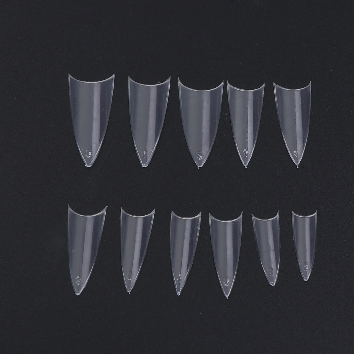

500pcs Cuspate Fake Nail Tips Clear Full Cover Artificial Nails For Acrylic Gel Application Durable Non-Toxic Transparent False