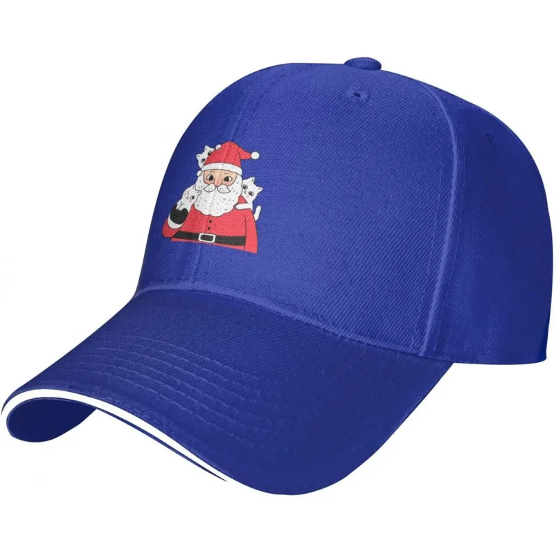 

Christmas Cute Cat Men's and Women's Baseball Hats Outdoor Sports and Leisure New Fashionable Adjustable Leisure Blue