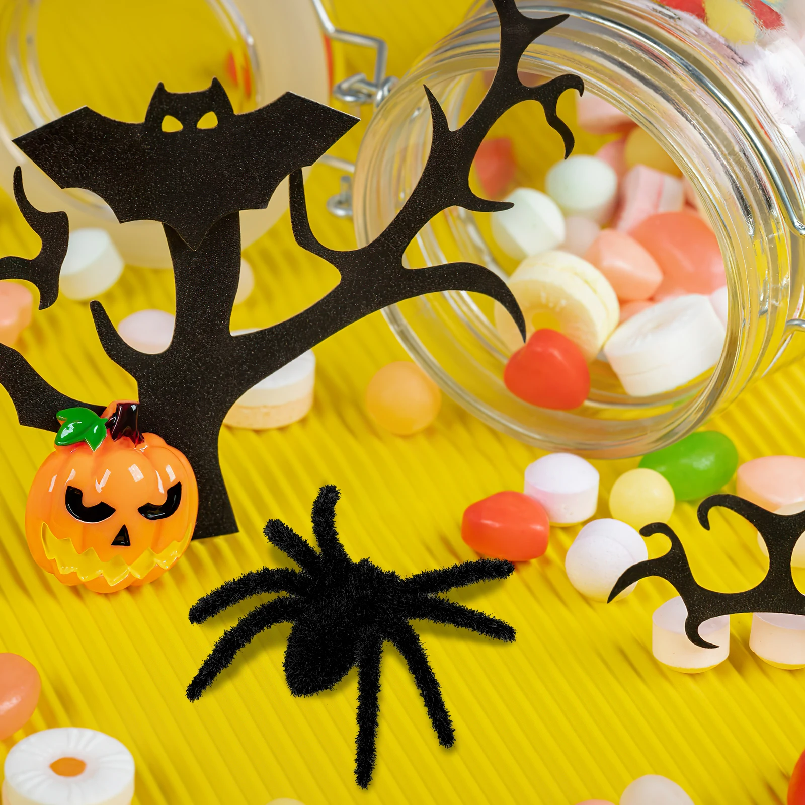 

12pcs Black Realistic Spider Props Halloween Decorations Creepy Giant Outdoor Indoor AccessoriesSpider Scary prank