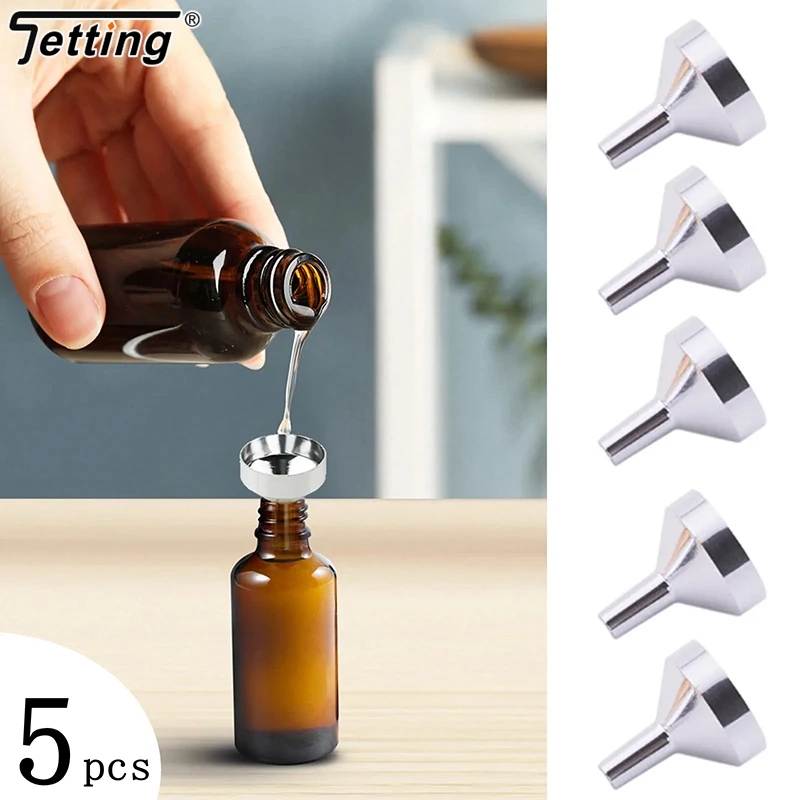 5Pcs Mini Kitchen Oil Jams Liquid Funnel Metal Funnel Wide Mouth Funnel For Canning Bottles Kitchen Supplies