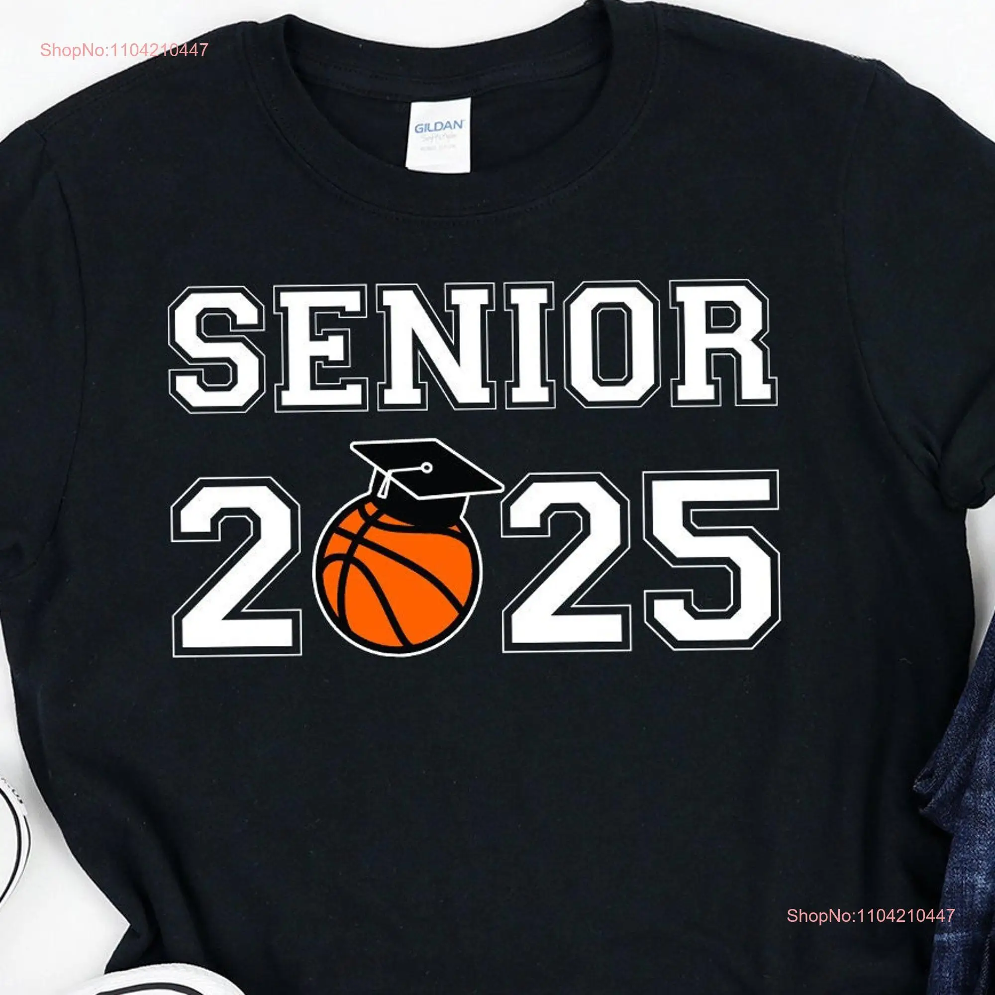 Basketball Senior Class Of 2025 Game Day High School Night Graduation Graduate T Shirt long or short sleeves