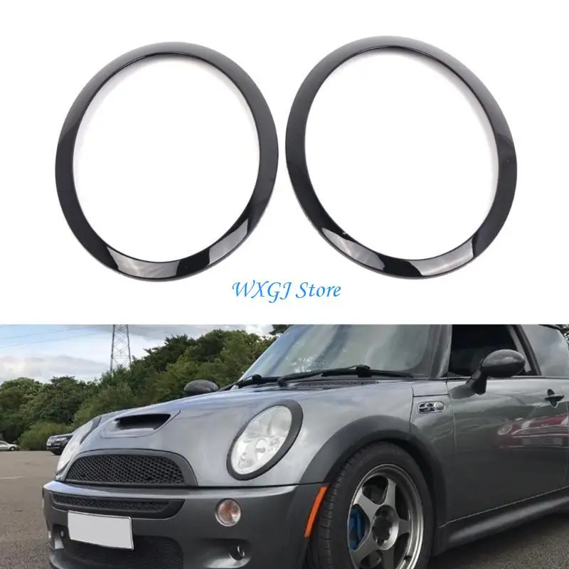 

37JE 1 Pair Headlight Trim Rings Car Spare Part used for Vehicles R52 R53 2001-2006