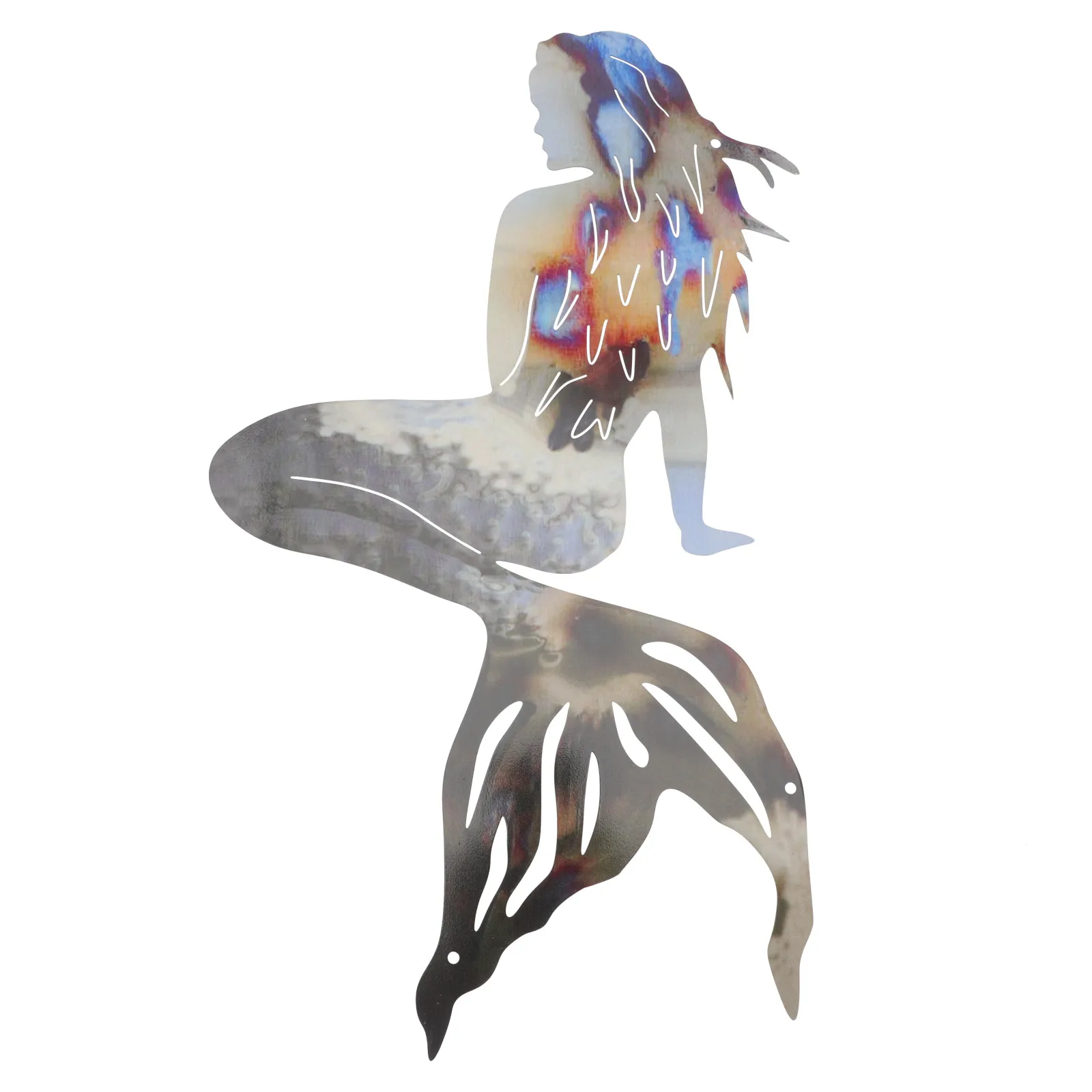 

Stainless Steel Mermaid Wall Decoration Home Bathroom Bedroom Living Room Ornament Hanging Decorative Gift Pool