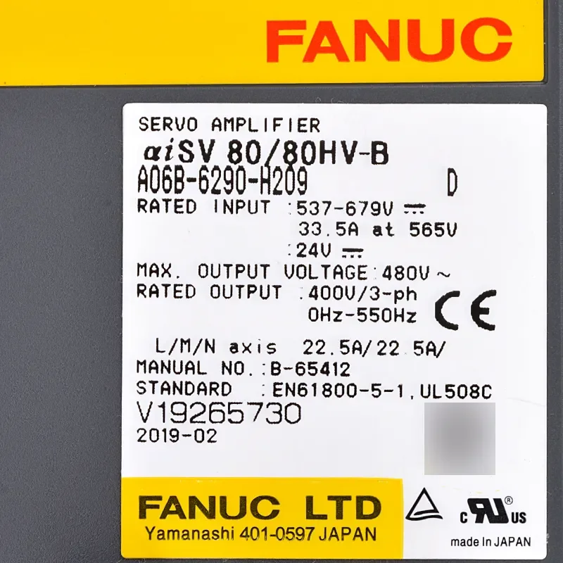 

A06B-6290-H208 A06B-6290-H322 A06B-6290-H106 A06B-6290-H126 A06B-6290-H129 Fanuc Servo Drive