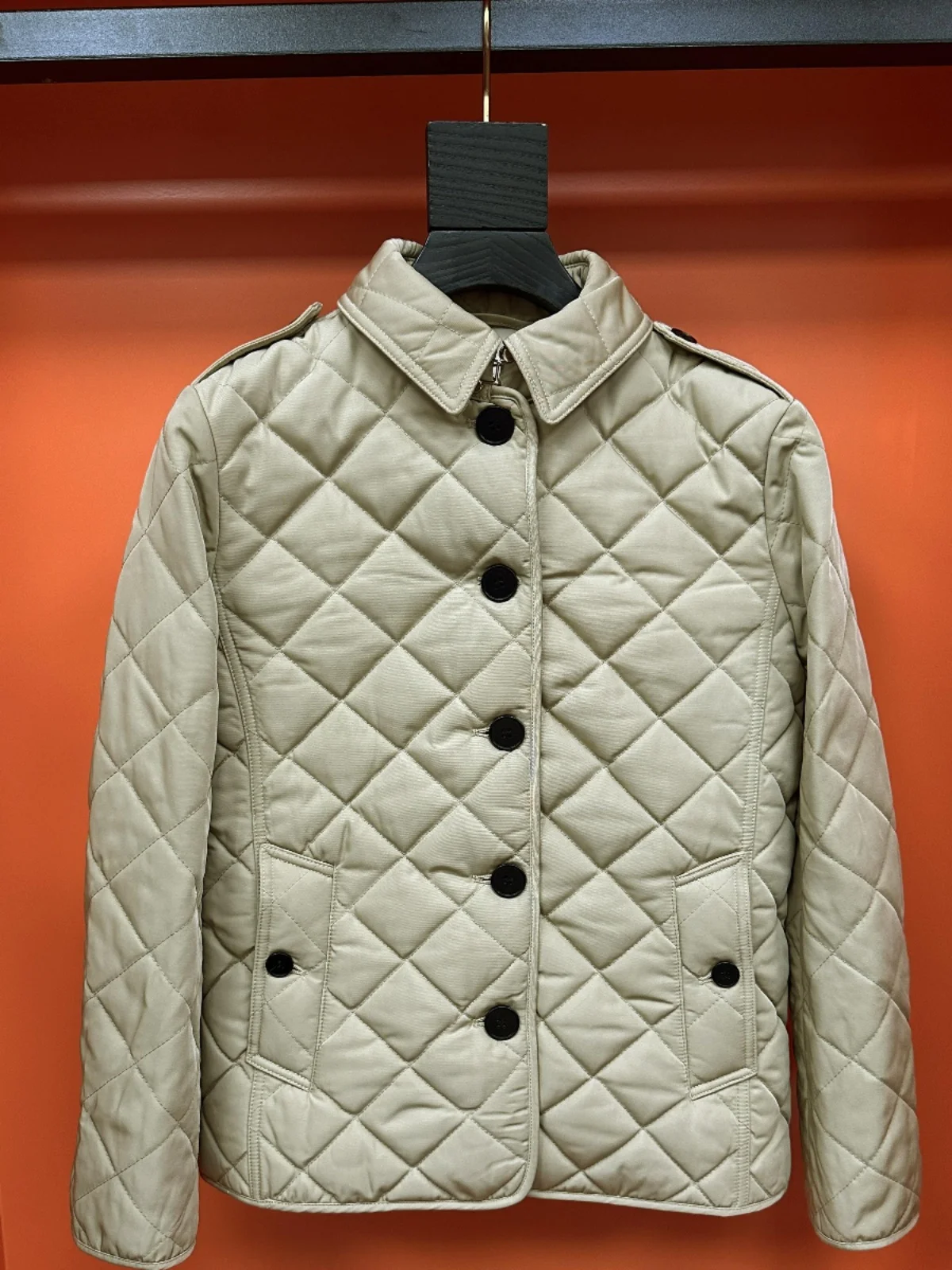 クラシックコットン Jaet レディース スリムフィット キルティングパターン 秋冬 アウター Sli Briti Sle 襟 シングルボタン