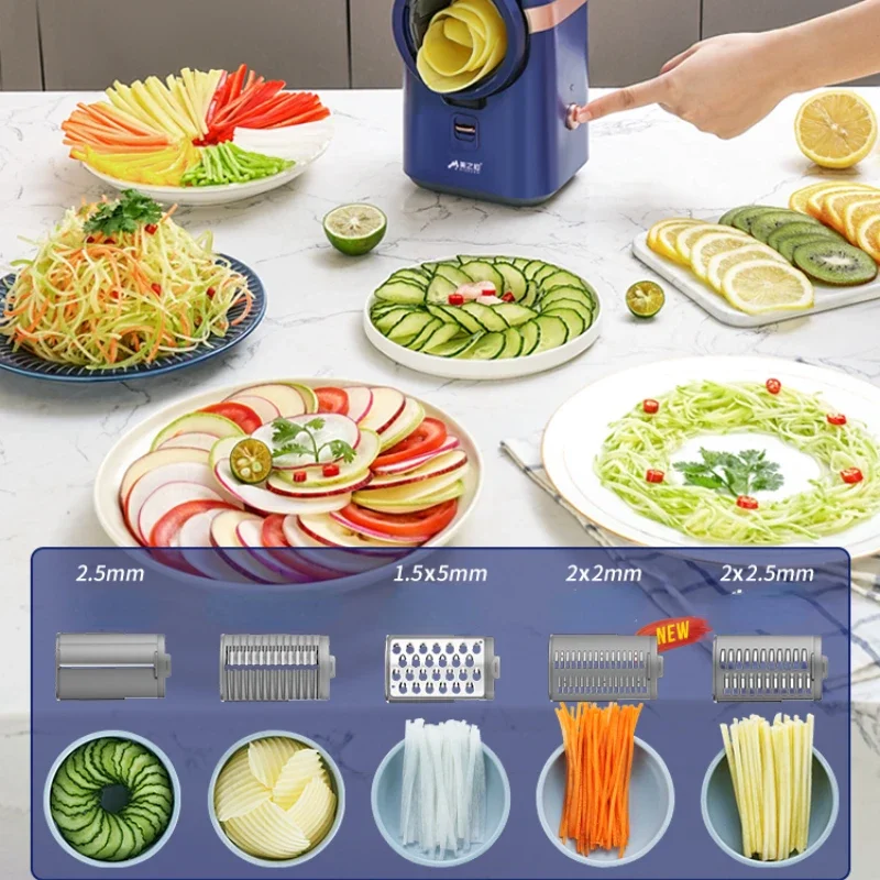 Electric Chopper Slice Grater Household Kitchen Multi-Function Roller Shredded Potatoes Grater  Bread Slicer Machine