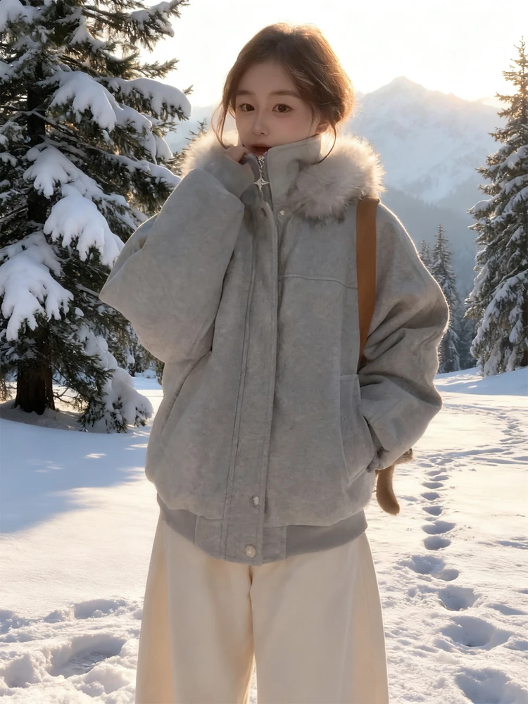 Chaqueta de Invierno para Mujer, Ligera, con Capucha, Diseño Anti-Frío, Abrigo de Algodón