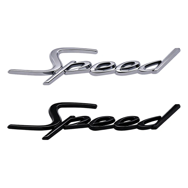 3D Metal Speed Logo Styling Emblem Speed Letter Rear Trunk Body Car Decal Badge Car Exterior Accessories