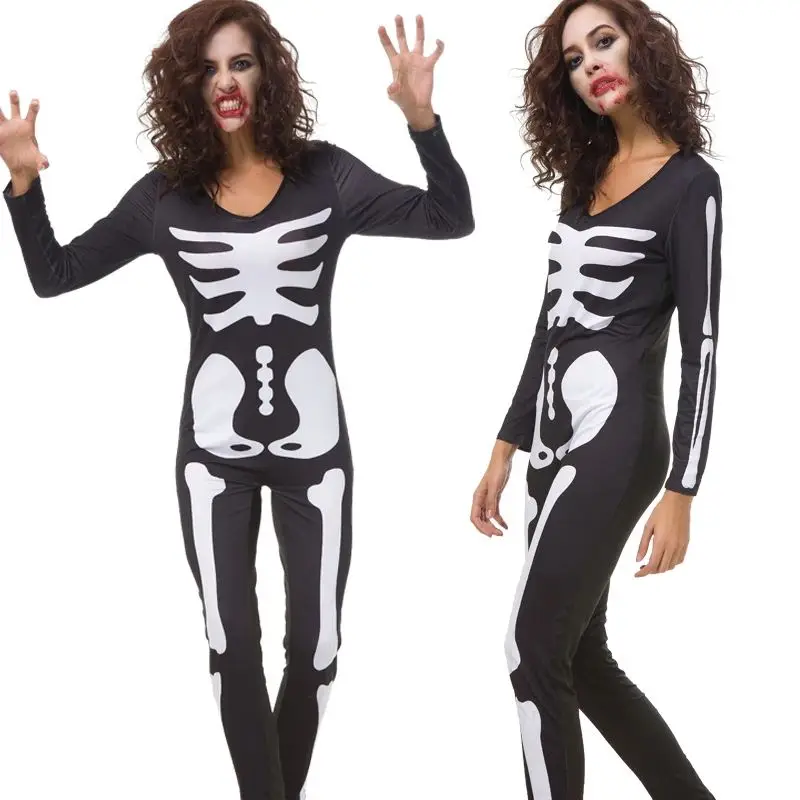Ролевой костюм ужасов-зомби на Хэллоуин, костюм черепа, карнавальный костюм на Хэллоуин для взрослых, комбинезон с 3D-печатью