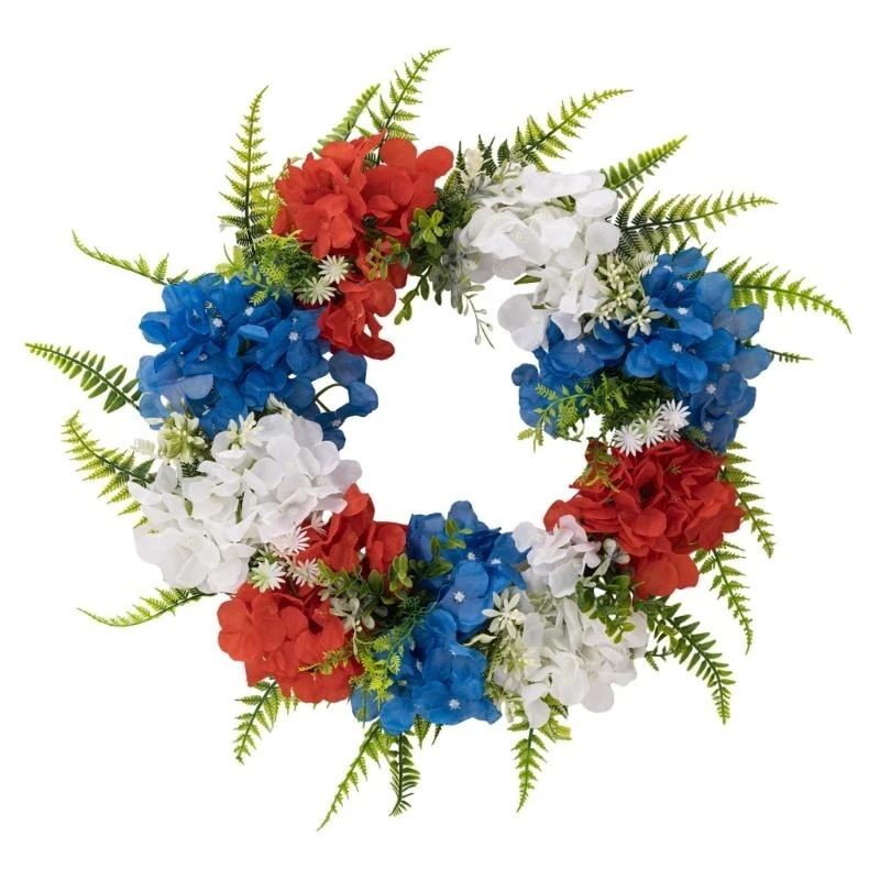 

Simulations Artificial Flower Wreath Independence Day Front Door Hangings Wreath 15UB