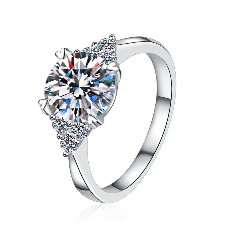 Nuovo anello moissanite per donna fiocco di neve quattro artigli moda lusso s925 anello in argento sterling gioielli da sposa