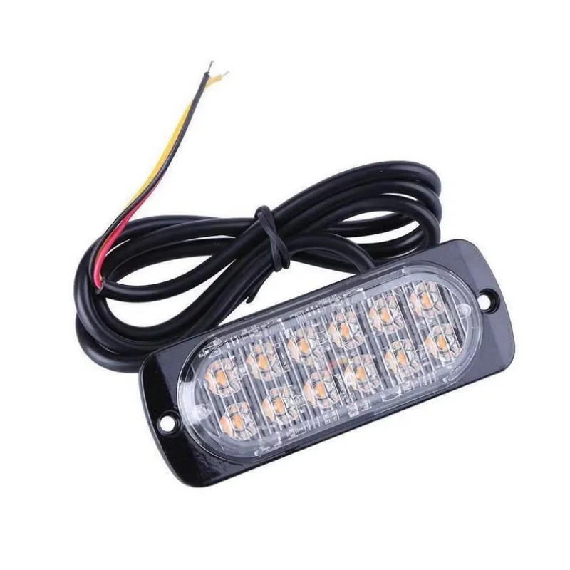 12Led Strobe Side Warning Light 12V-24V  Traffic Light Flashing Lightbar Car Truck Beacon Lamp