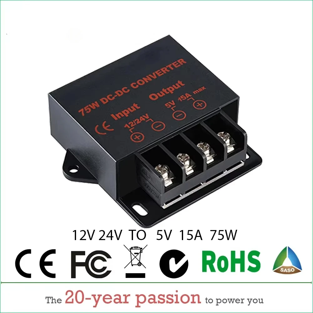 Regulador de Tensão DC Conversor, Carro Step Down Redutor, Transformador Stablizer, CE Certificated, 12V a 5V, 10AMP, 10A, 50W