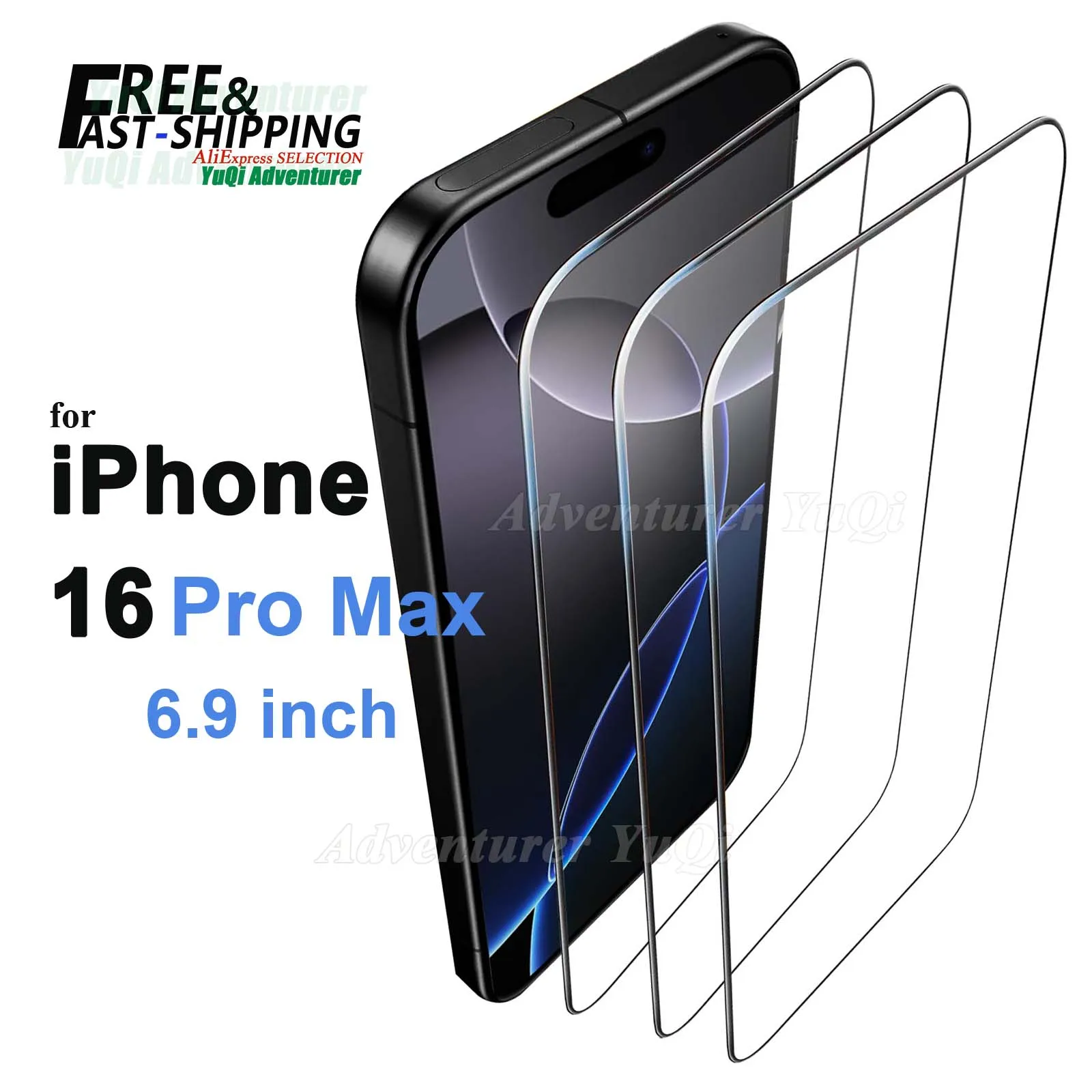 

Screen Protector for iPhone 16 Pro Max 6.9 Tempered Glass Crystal HD 9H Transparent Anti Scratch Case Friendly High Aluminum