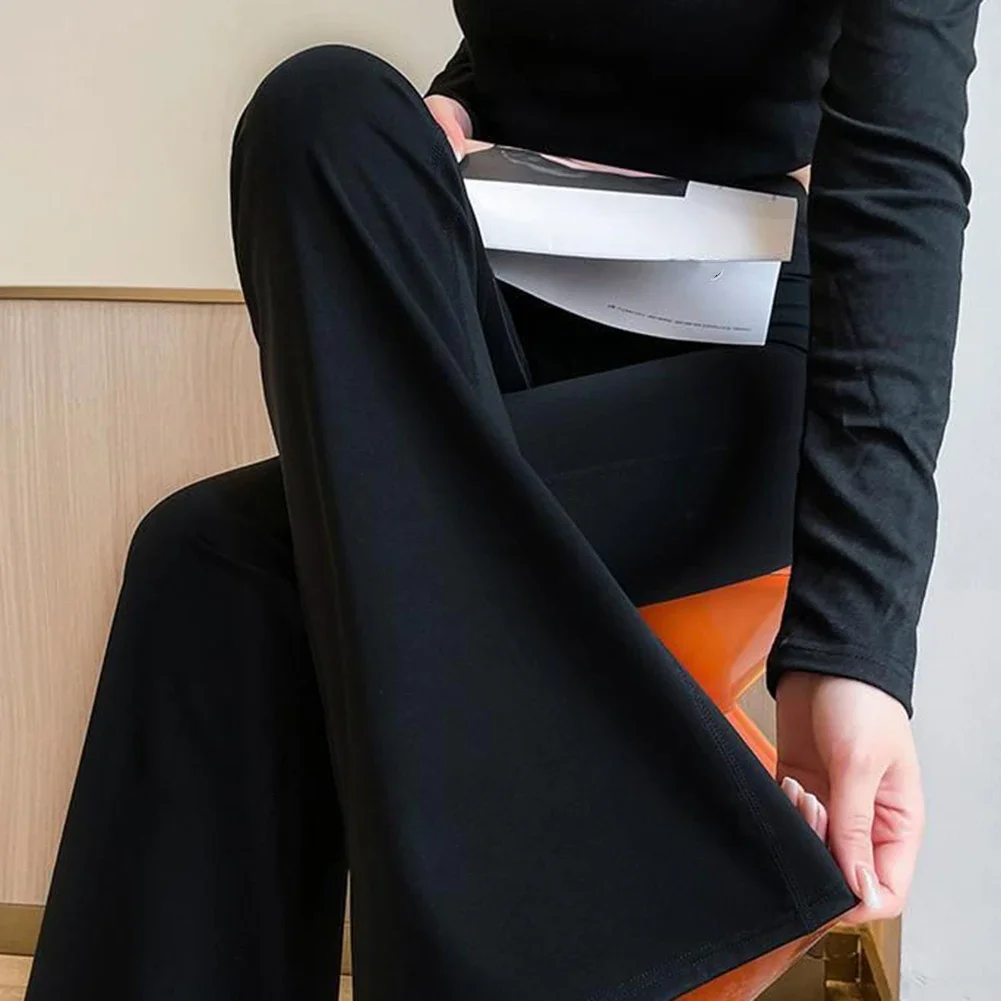 Bell Bottoms Leggings de cintura alta para outono e inverno sólido novo poliéster feminino regular para uso diário