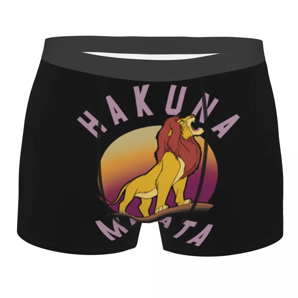 Custom Cool Hakuna Matata Simba Roar Boxers Shorts Panties Male Underpants Stretch Animal Film The Lion King Briefs Underwear