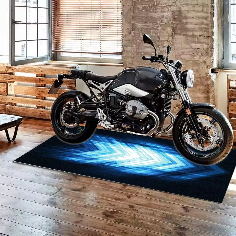 VIKAMA 3D Arrow Racing Track Pit Mat Non Slip Anti Wear Rug For Garage Motorbike Parking & Private Workshop Display Carpet