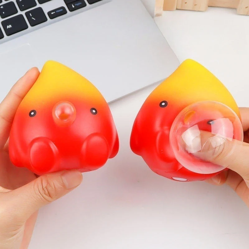 Little Fire People Spit Bubbles Squeeze Toys Cartoon Slow Rebound Decompression Toy Kid Sensory Toys