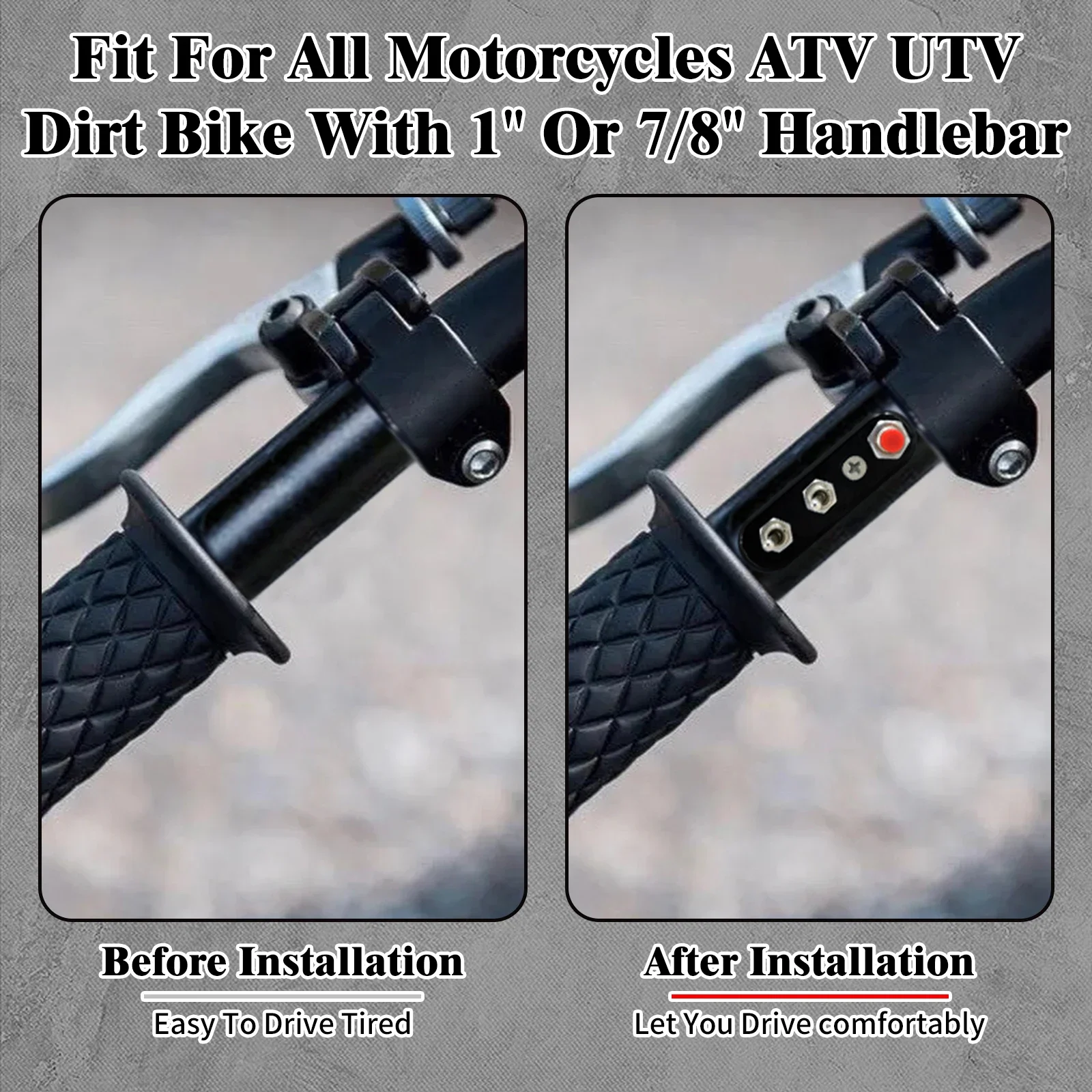 Motorcycle ON/OFF/ON Locking Push Switch Handlebar 7/8