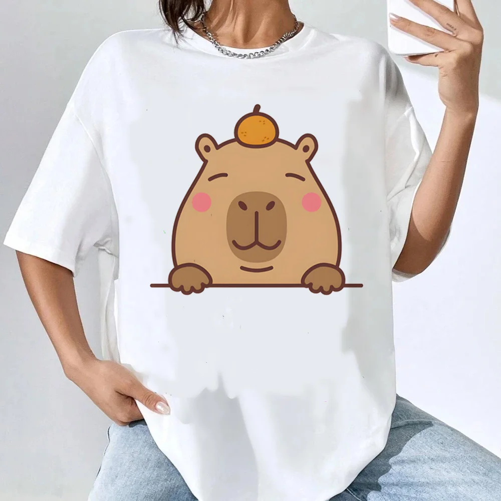 Capybara top tees female University kawaii harajuku  Trendy shirt women Trendy kawaii Psychedelic 2000s Gothic