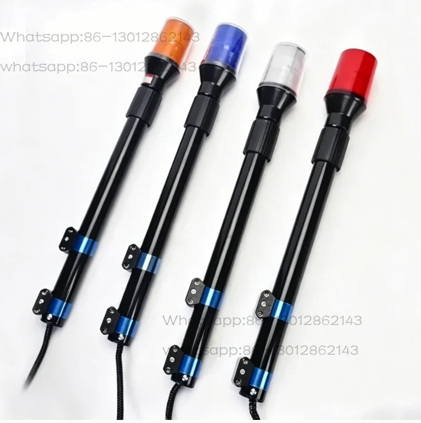 Outdoor Patrol Electric Vehicle Motorcycle Rear Pole Light LED Warning 12V Long Pole Red Blue  Flashing Warning Light