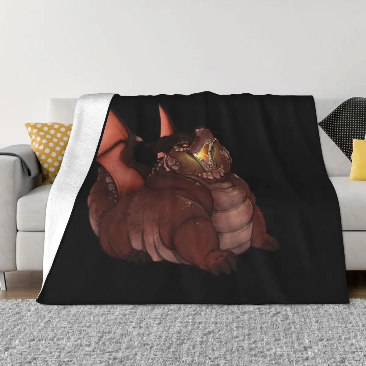 

Themberchaud Fat Dragon from DnD movie Throw Blanket wednesday Sofa Quilt