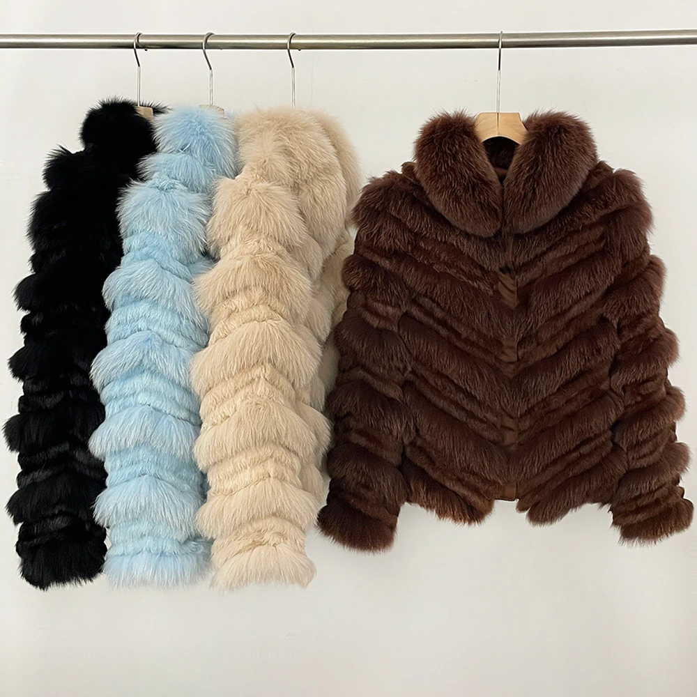 Parka Feminina com Pele Natural, Parka de Pele Real, Quente, para o Inverno, Moda Casual de Luxo, Roupa Externa, Casaco de Pele Feminino