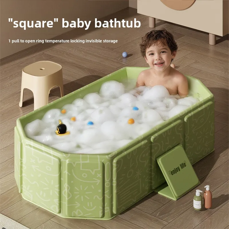 

Installation-free baby bath tub Children's large newborn baby products 0-3 years old Baby folding bath tub