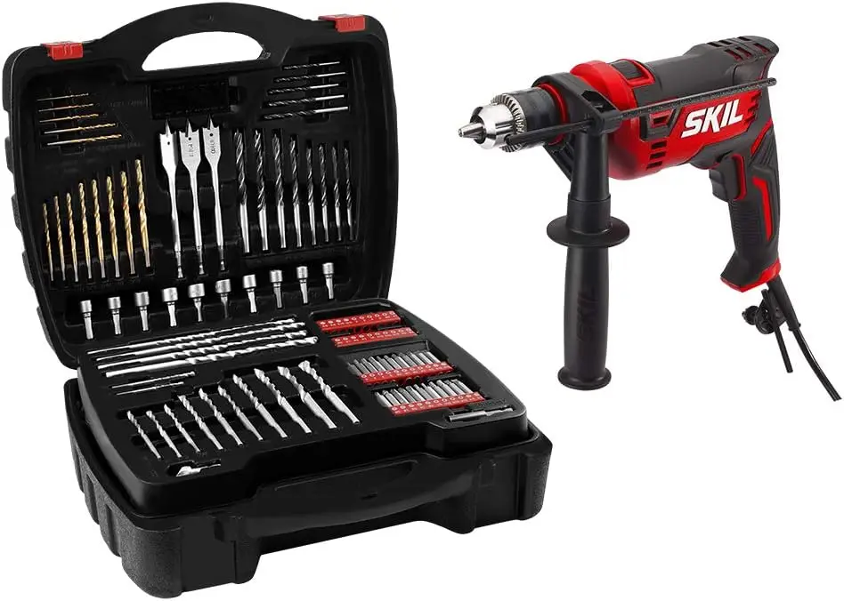 

7.5 Amp 1/2-in Corded Hammer Drill with 100pcs Drill Bit Set With Variable Speed- HD182002