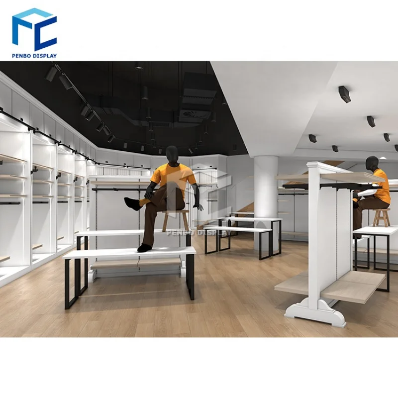 

2025customized.Supplier Clothes Display Rack Cloth Shop Interior Design Clothing Rack Store Garment Clothing Kiosk