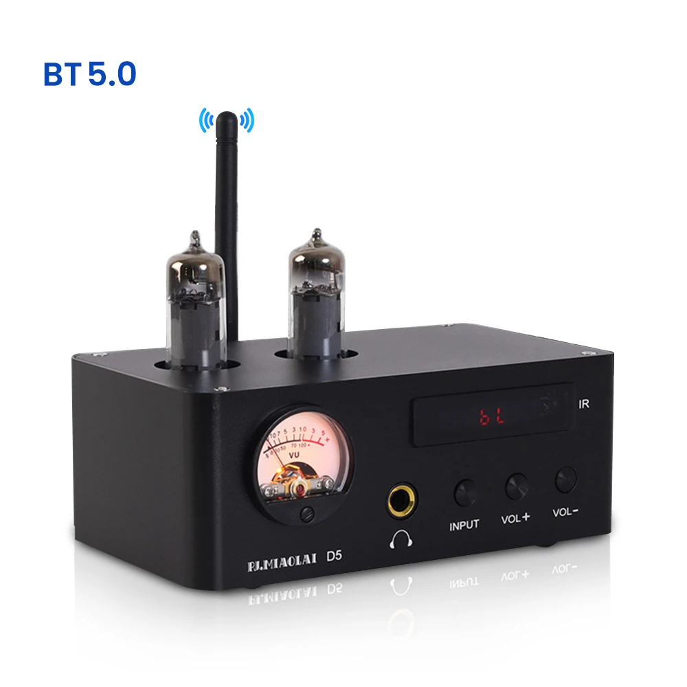 

PJ.MIAOLAI D5 Bluetooth 5.0 6K4 Tube HiFi High Power Home Audio Amplifier U Disk Play Headphone Amplifier 80W Amplifier