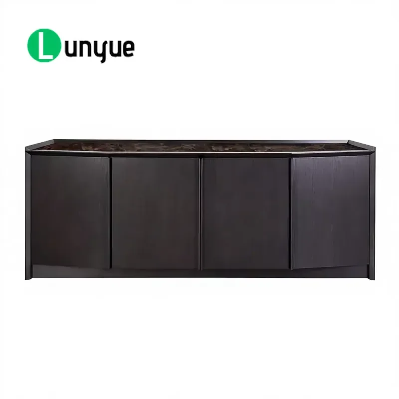 Modern Luxury Italian Style Side Cabinet Elegant Storage Furniture for Living Room Bedroom High Quality Wood Grain Finish
