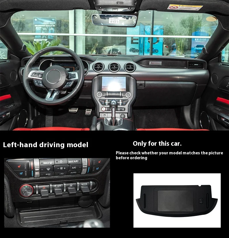 

Беспроводное зарядное устройство 2 din 15 Вт, специальная встроенная панель быстрой зарядки телефона QI, автомобильные аксессуары для Ford Mustang 2015-2019